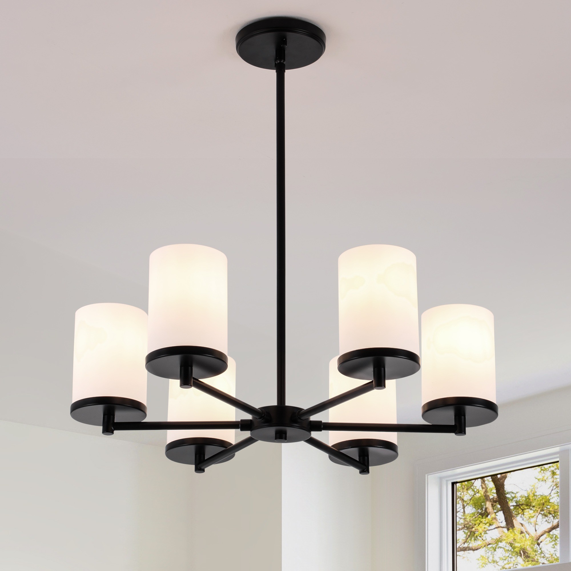 HOLIM modern six-light black chandelier